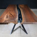 Black Walnut Columbia Gorge Collection Table Blue Glass Jewell Hardwoods River Table.