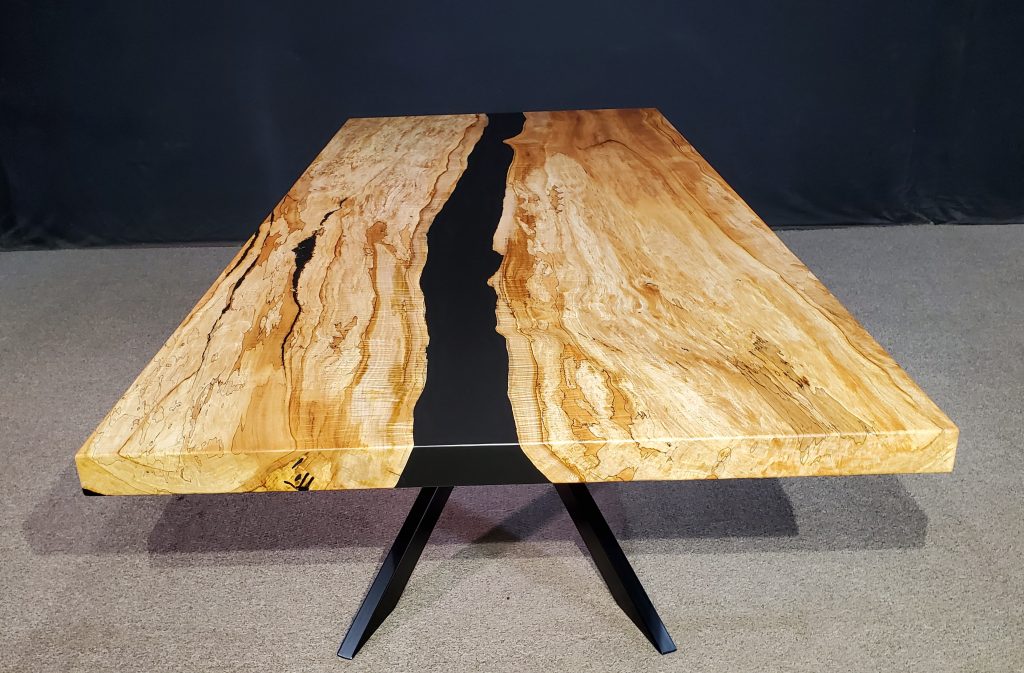 Spalted Maple Merge Collection Table Black Epoxy Jewell Hardwoods
